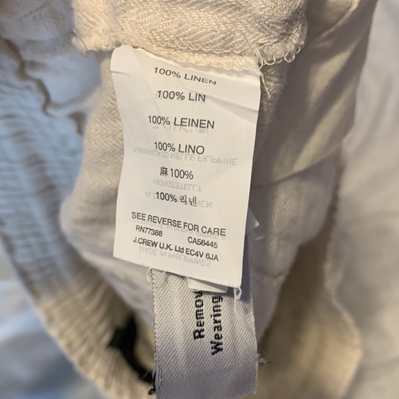 J crew size small Women's natural beige  Linen easy pull on shorts herringbone - Picture 4 of 9